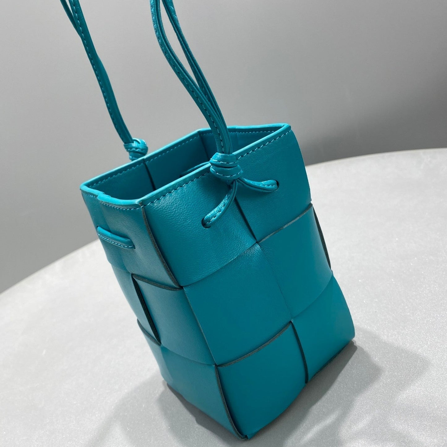 Top Quality Mini Cassette Bucket Bag Blue, For Women, Bags 5.5in/14cm