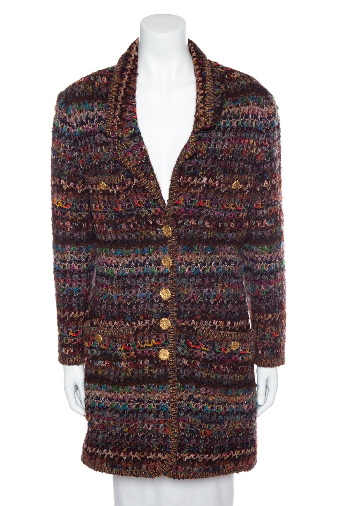 Chanel   1993 Rare Autumn Burgundy & Multi Jacket SZ 42