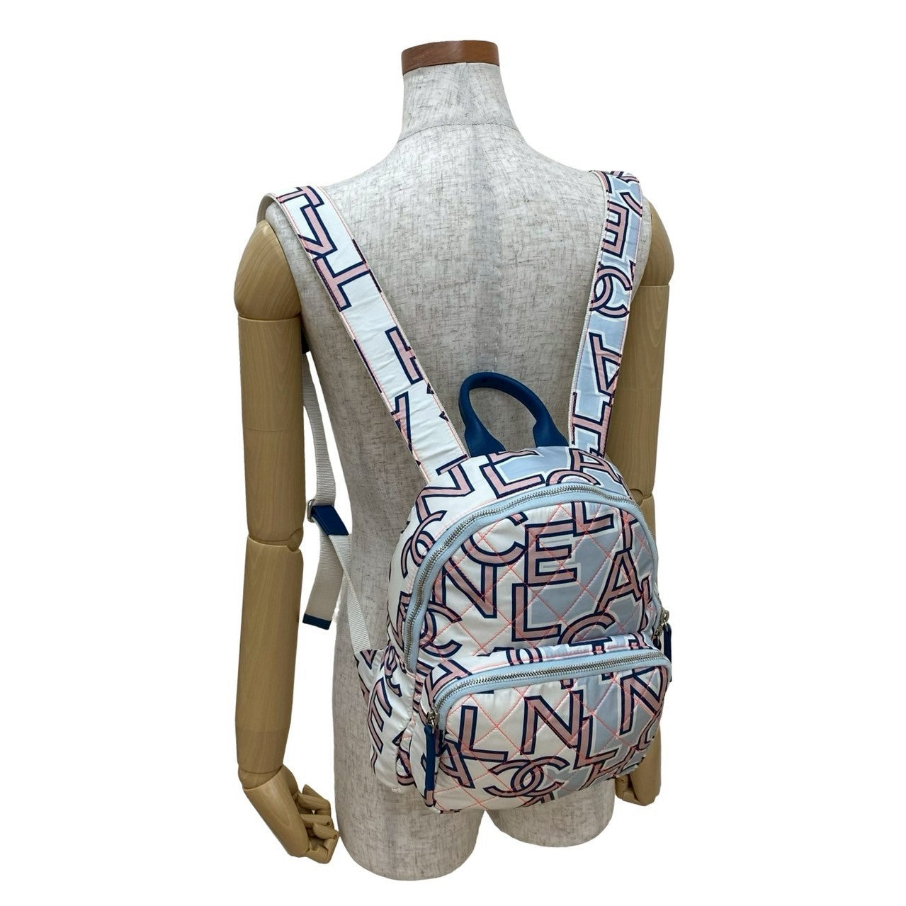Chanel Coco Mark Logo Cotton Leather Mini Backpack