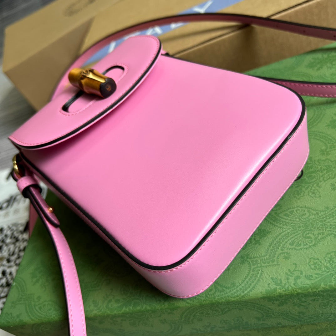 gg Bamboo Mini Handbag Pink For Women, Women’s Bags 6in/16cm gg 702106 UZY0T 5814