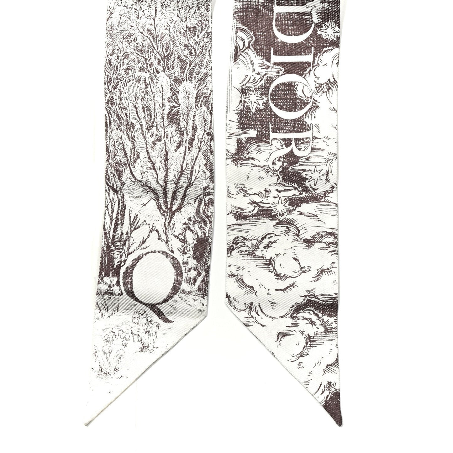 Christian Dior Silk ABCDior "Q" Mitzah Scarf Grey