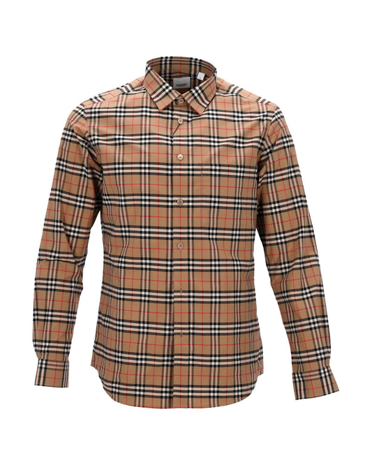 Burberry Classic Check LongSleeve Shirt Men Brown | Beige