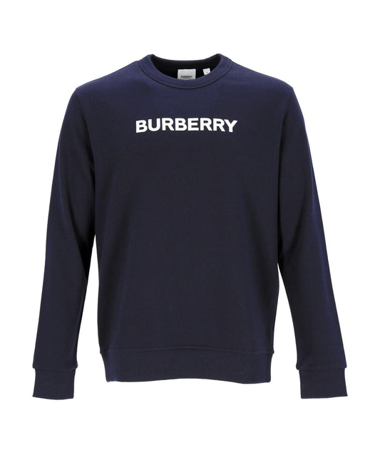 Burberry Logo Crew Neck Sweatshirt Men Blue | Blue Sweatshirts & Hoodies