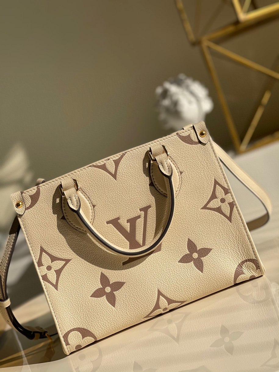 Top Quality Onthego PM Monogram Empreinte Tourterelle Grey/Beige For Women,  Shoulder And Crossbody Bags 9.8in/25cm Top Quality M45654