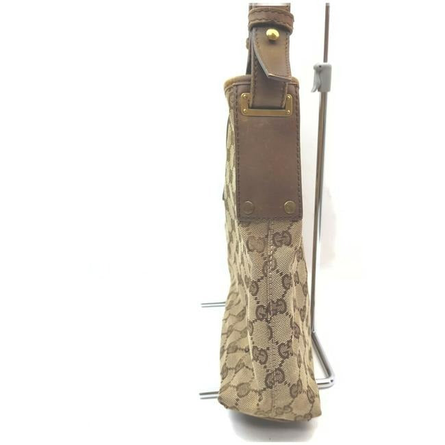 - Gucci Shoulder Bardot Guccissima Brown G Print Gold Leather And Canvas Hobo Bag