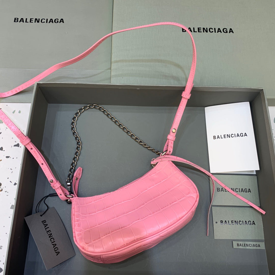 Top Quality Le Cagole Mini Bag With Chain In Pink, For Women,  Bags 8.2in/21cm 69581423EBY5812
