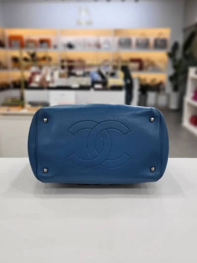 CC   Silver Chain Todd Shoulder Bag 23rd Blue A92975 Chanel