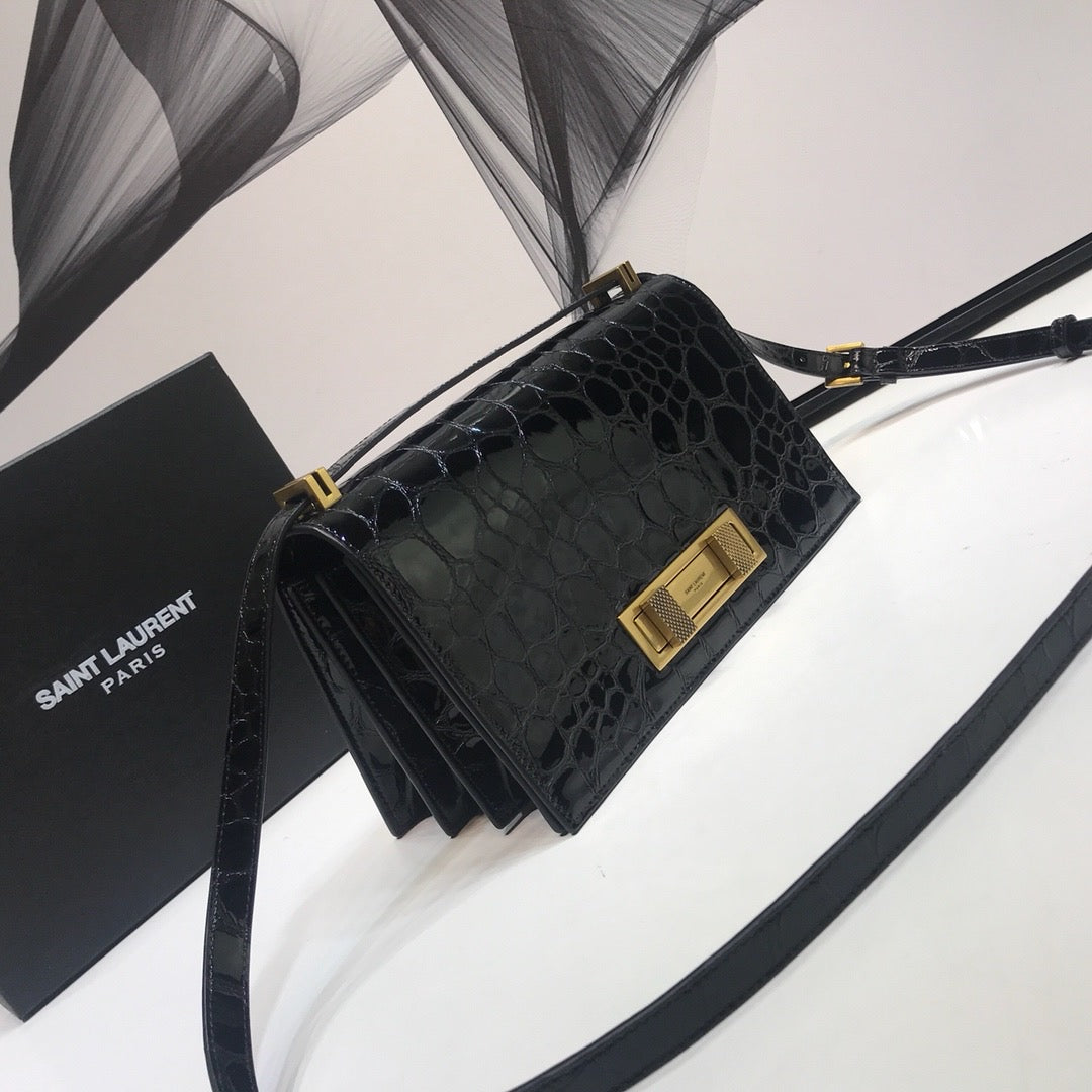 Top Quality Cassandra Small Crossbody Bag With Stone Print Black For Women 7.4in/19cm YSL