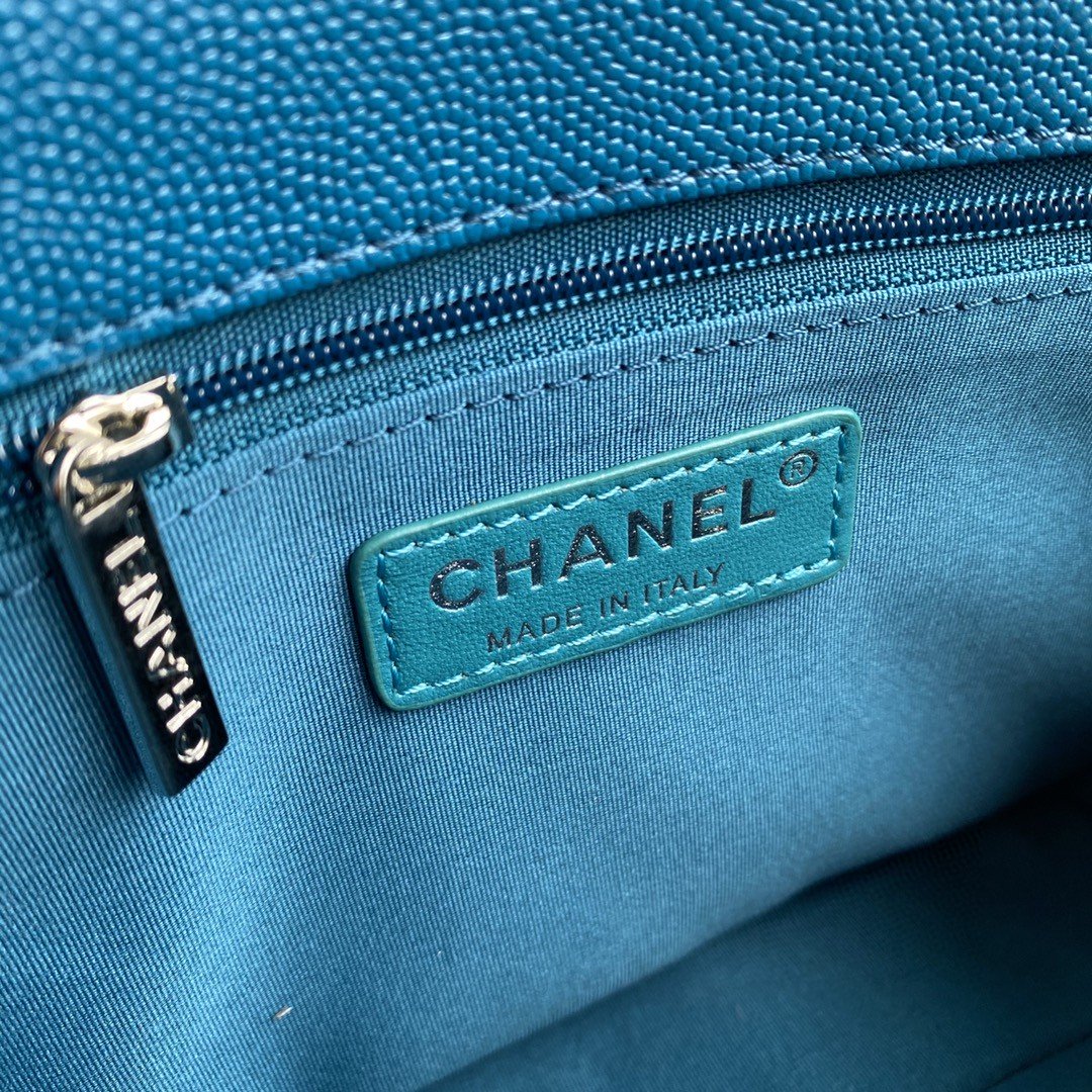 CHLFlap Bag Red Hardware Grained Blue For Women, Women’s Handbags, Shoulder Bags 9in/24cm AS2303