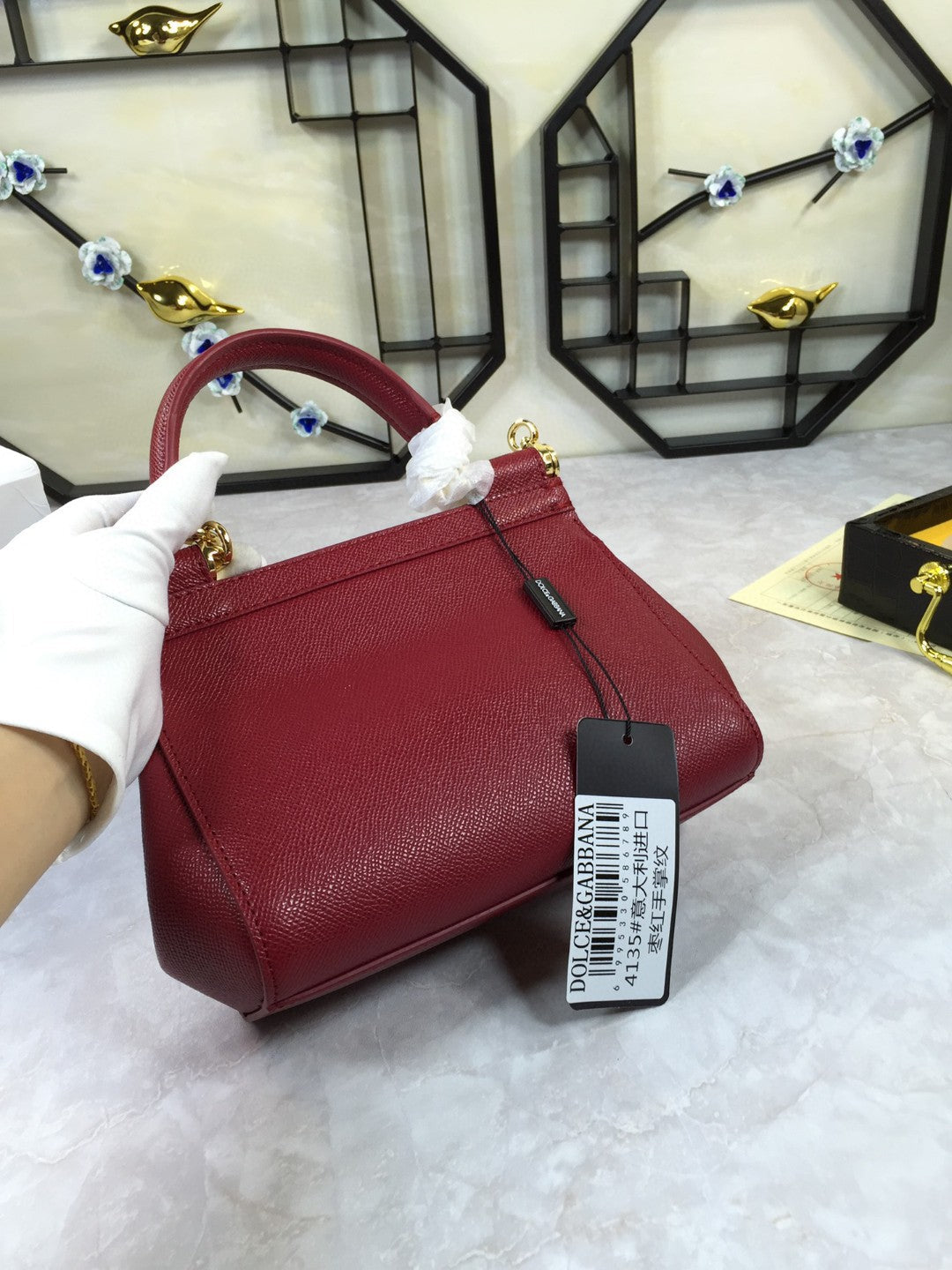 Top Quality MeTop Qualityum Sicily Handbag In Dauphine Burgundy For Women 10.2in/26cm Top Quality Top Quality4347A10018M073