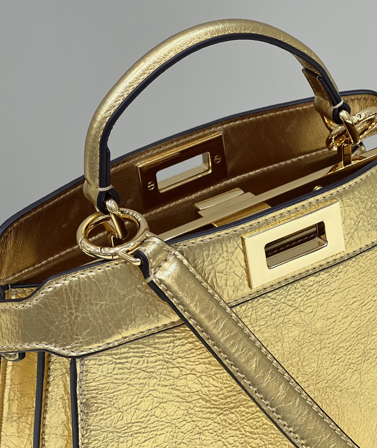 Top QualityTop Quality Peekaboo Small Gold Bag For Woman 27cm/11in