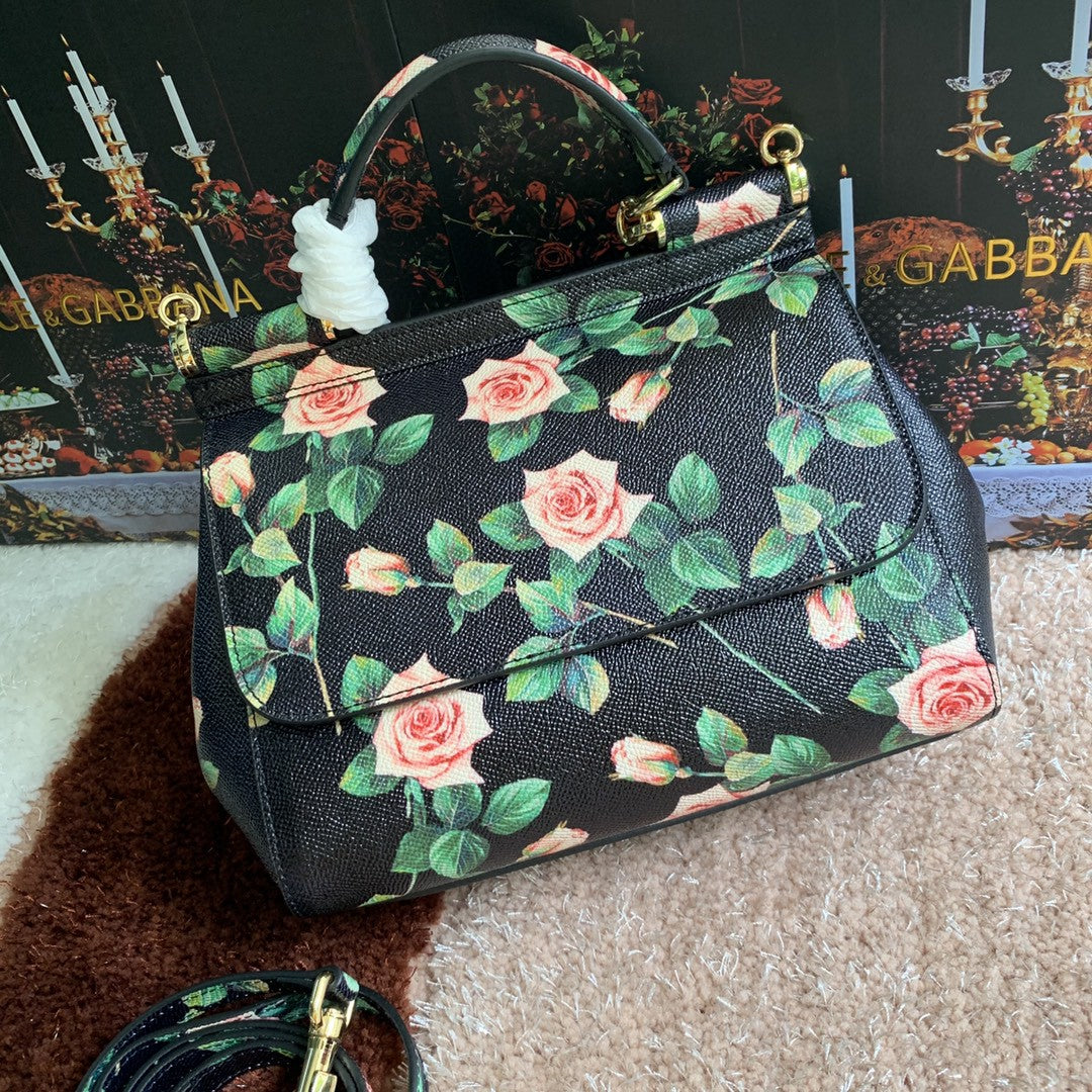 Top Quality MeTop Qualityum Sicily Handbag Unique Print Motifs Muticolour For Women 10.2in/26cm Top Quality