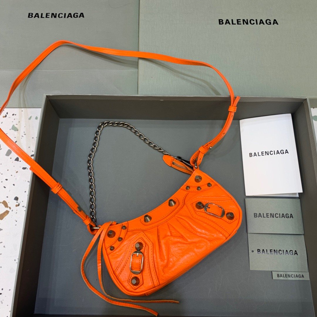 Top Quality Le Cagole Mini Bag With Chain In Orange, For Women,  Bags 8.2in/21cm