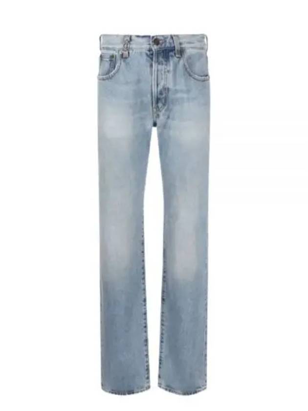 Luxury Saint Laurent Trending 2025 Women's Cassandre Jeans Hawaiian Blue