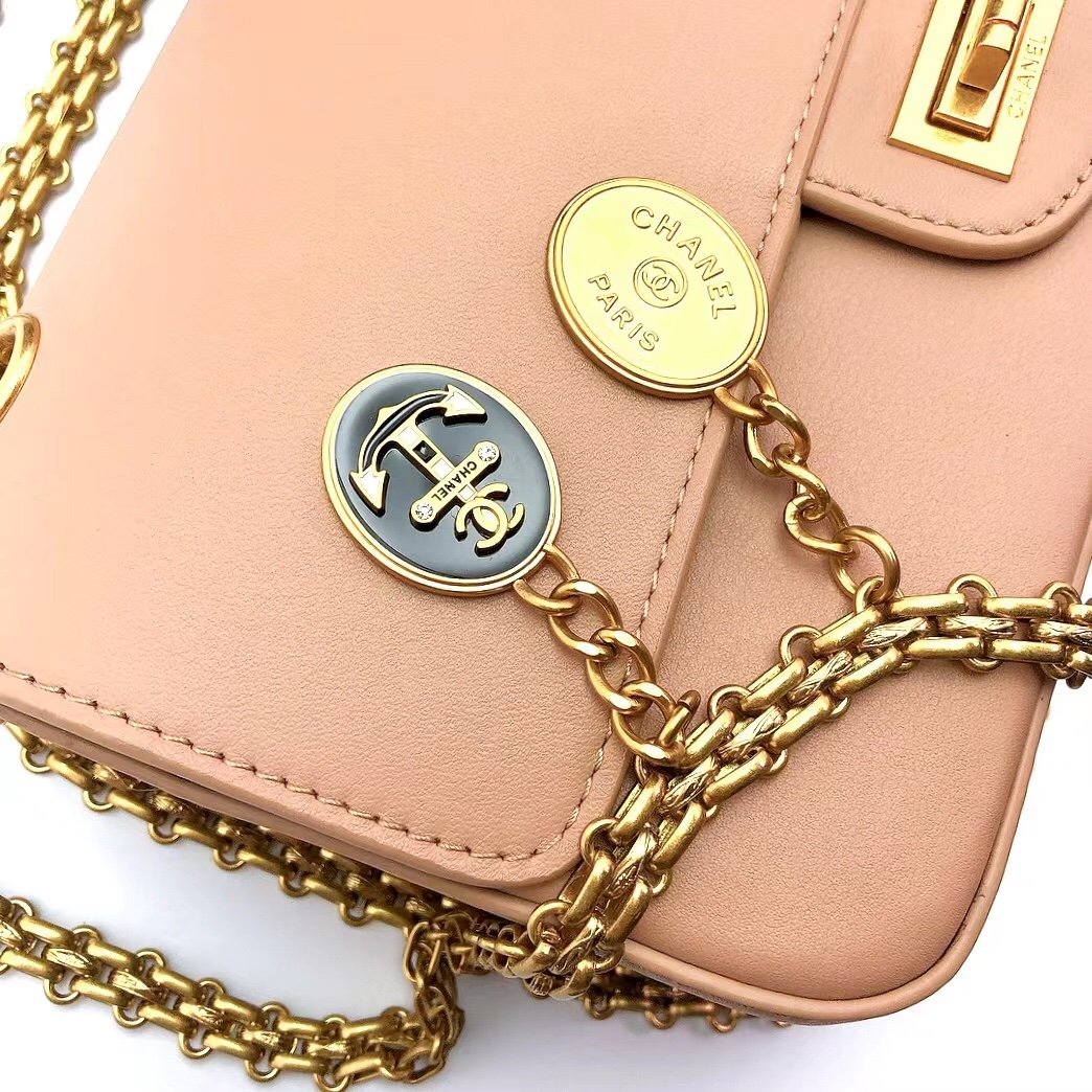 CHLMaroon Medallion Nude Reissue 2.55 Classic 225 Top Qualityap Beige Bag For Women 24cm/9.4in