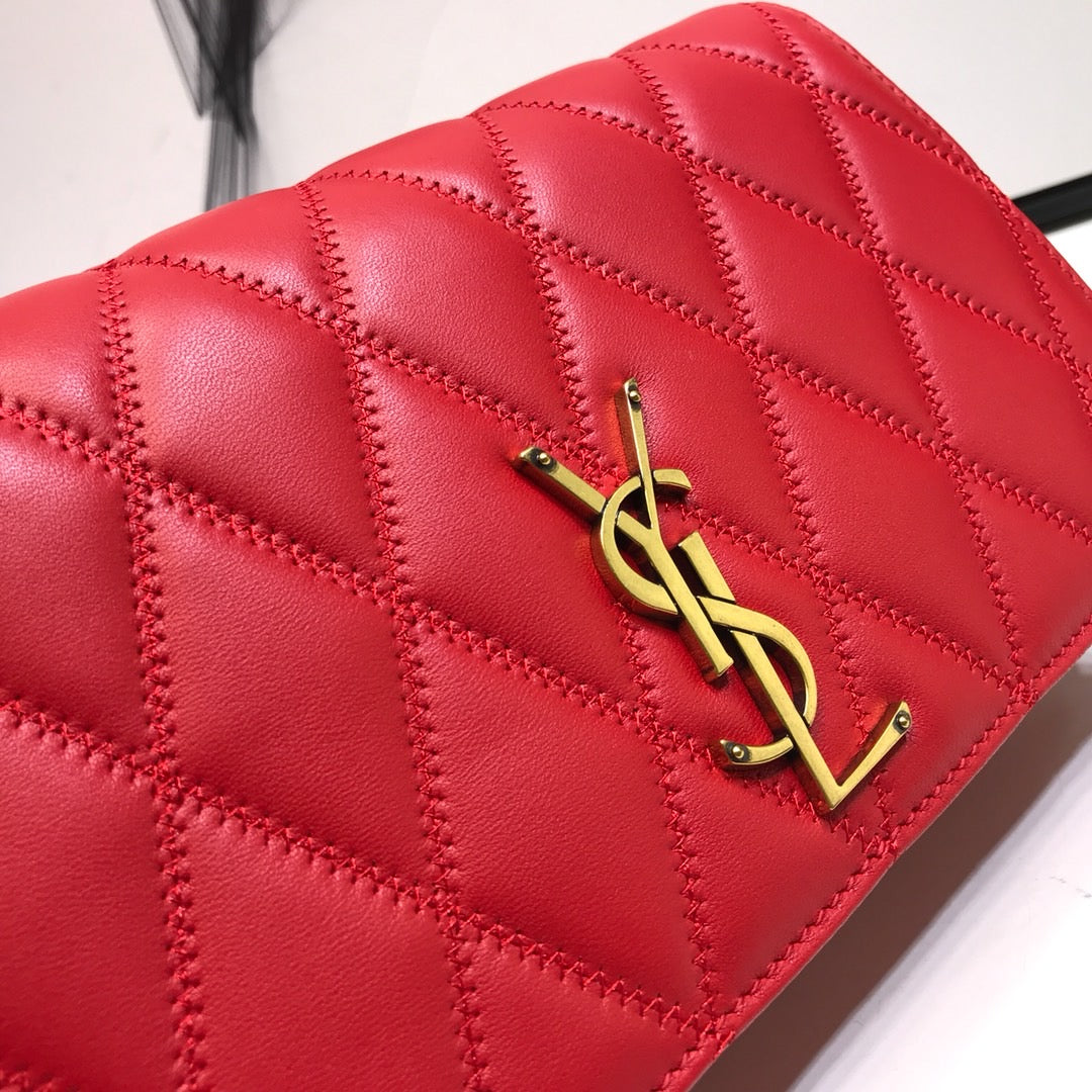 YSSL Angie Patent Handbag Red For Women 8in/22cm YSL