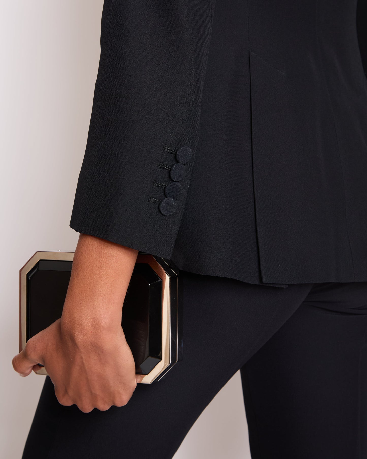 Alexander McQueen Black Tailored Blazer Jacket and Matching Tro rs Set with Metallic Embroidery Detail Size IT 36 (UK 4)