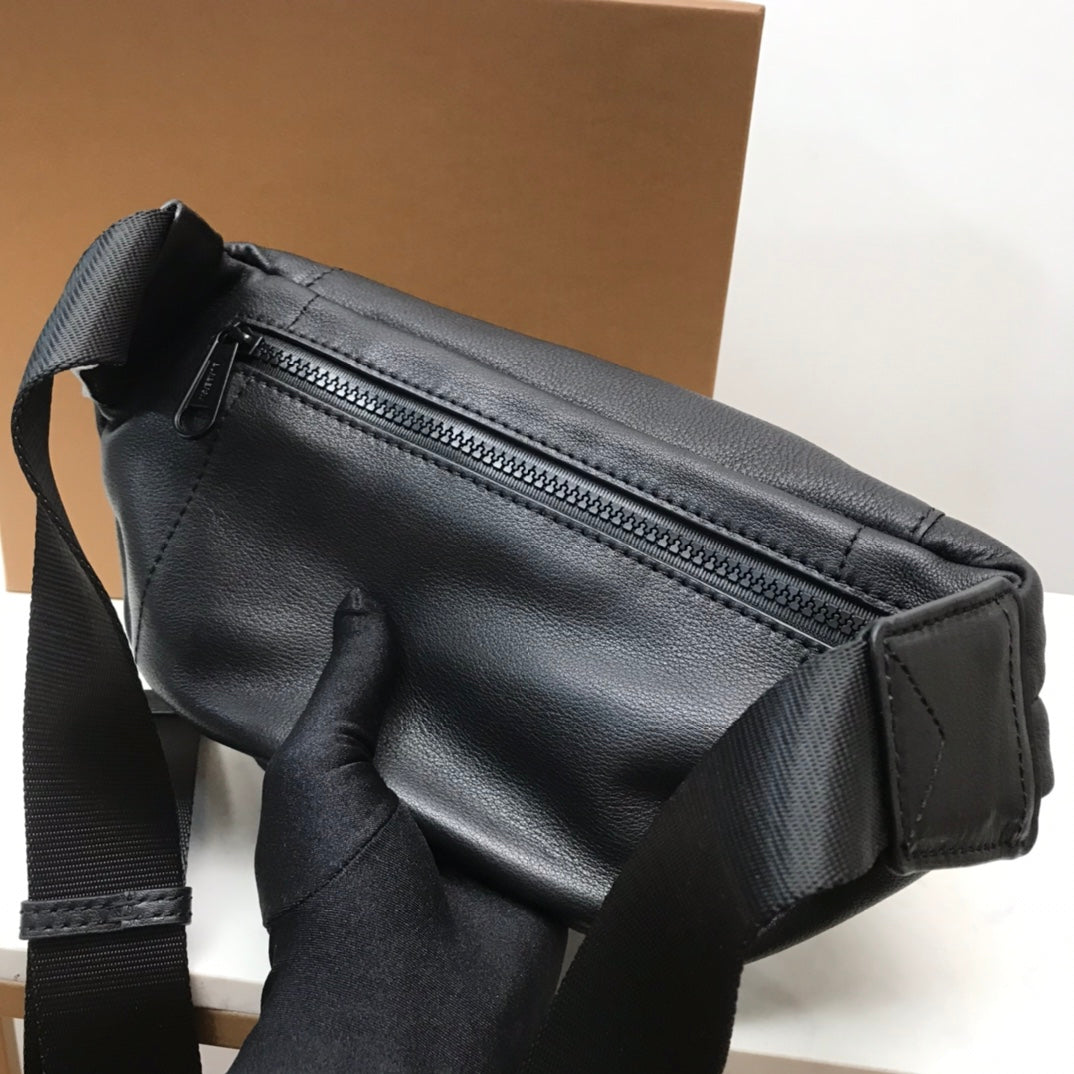 Top Quality Sonny Logo-Embossed Belt Bag Black For Men, Bags 12.2in/31cm