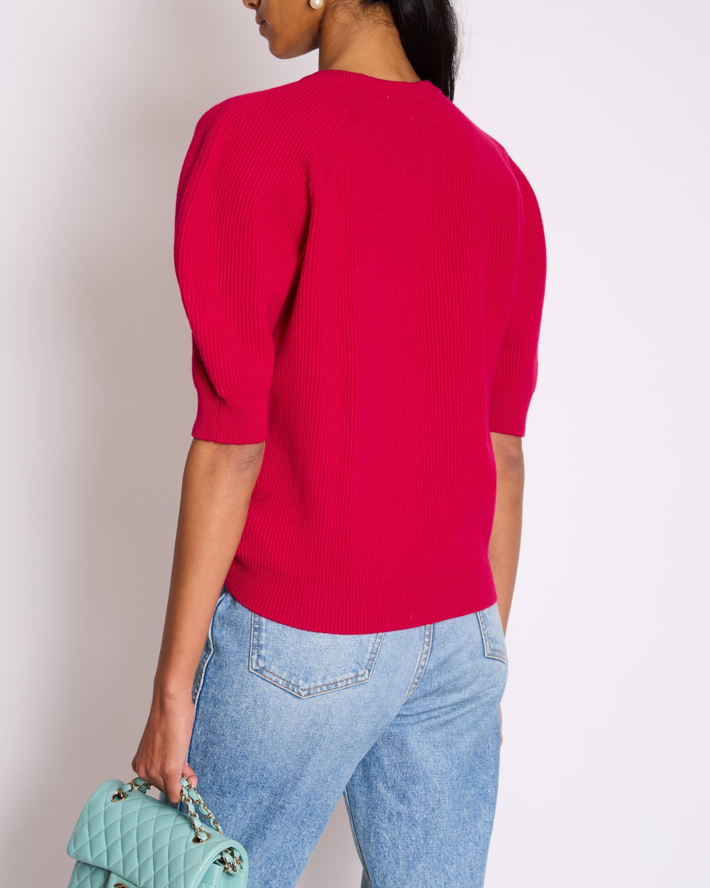 Alexander McQueen Pink Pull Over Knitted Short Sleeve Jumper Size XS (UK 4)