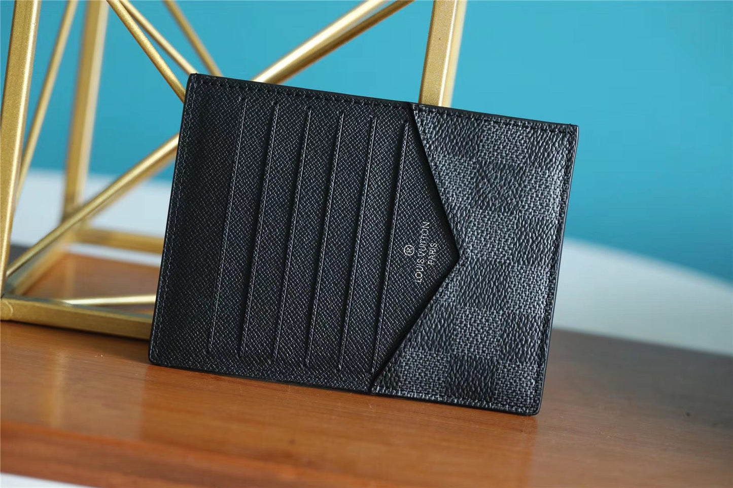 Top Quality ID Card Holder Damier Graphite Canvas Black For Men, Wallet 13cm Top Quality N60378