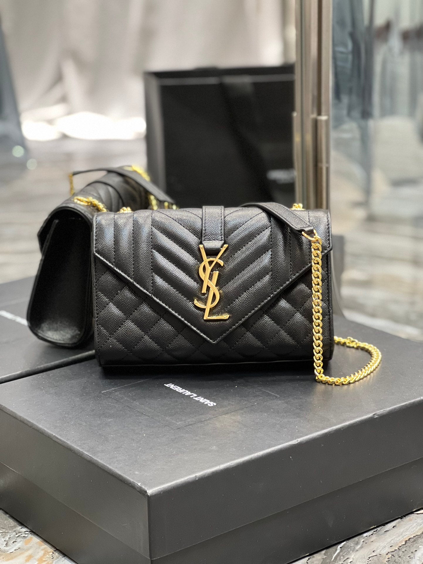 YSSL Small Bag Black In Mix Matelasse For Women 8in/21cm YSL 600195BOW911000