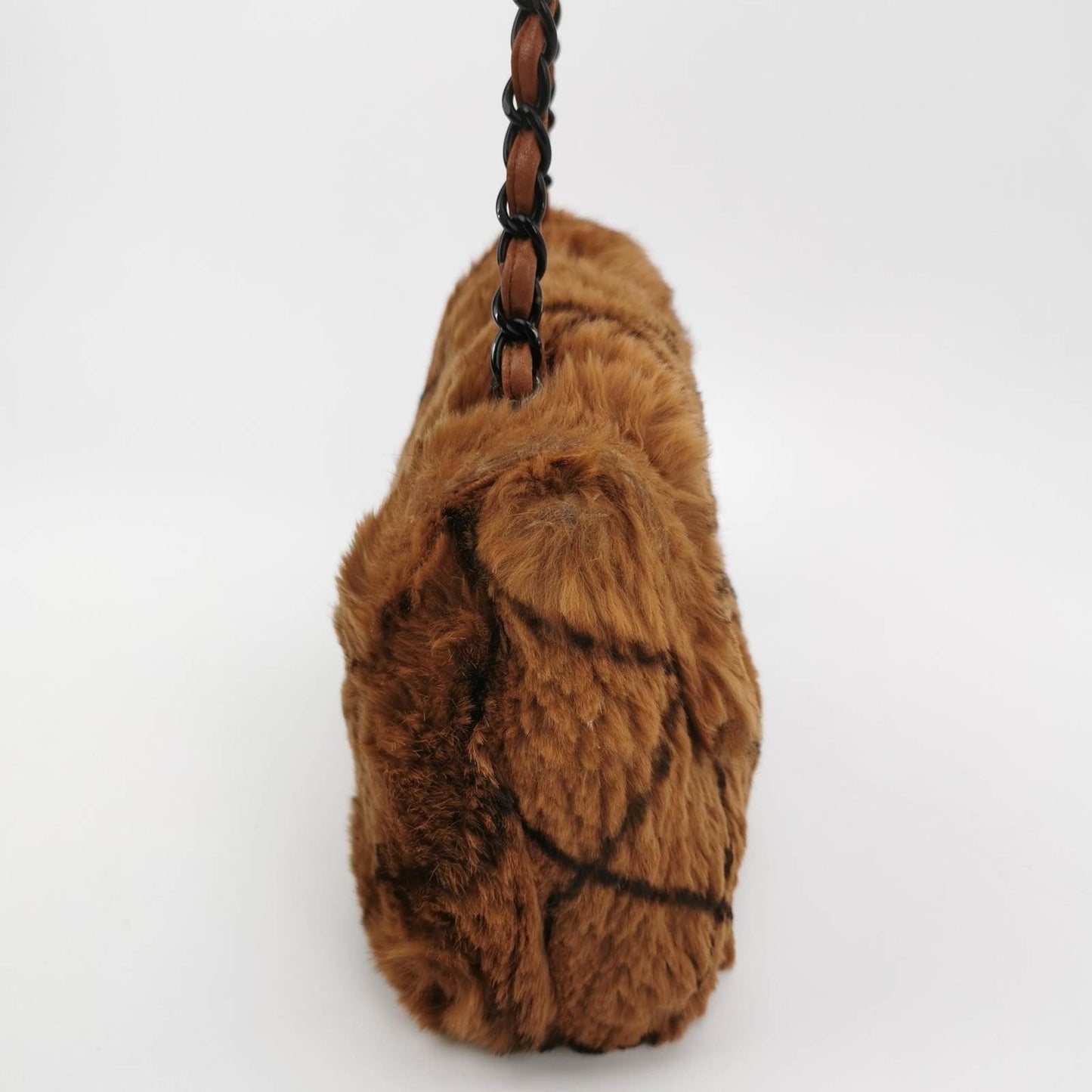 Chanel 2002 Brown Lapan Rabbit Fur   Flap Bag