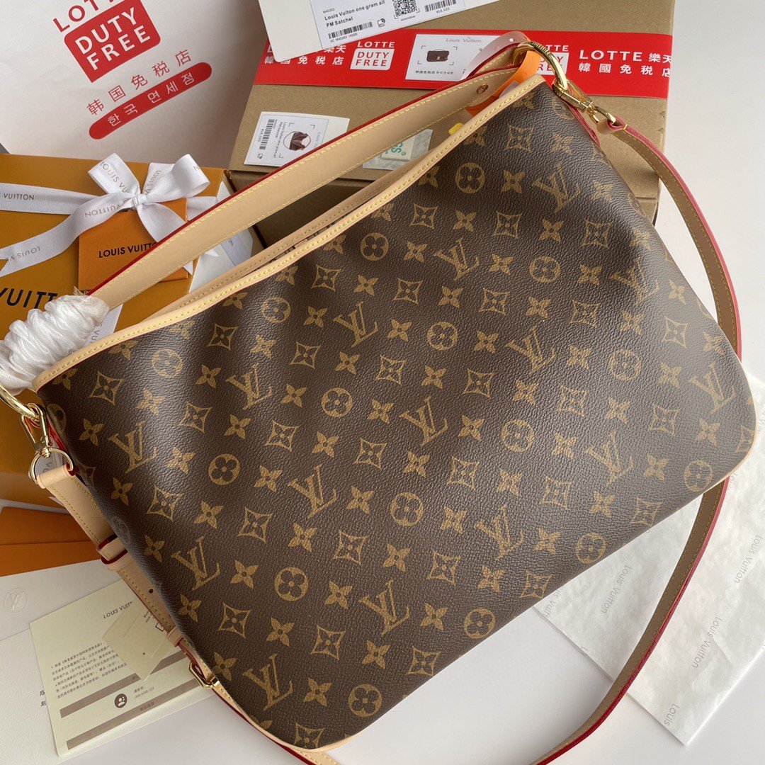 Top Quality Delightful PM Monogram Canvas Natural For Women,  Shoulder Bags 33cm Top Quality M40352