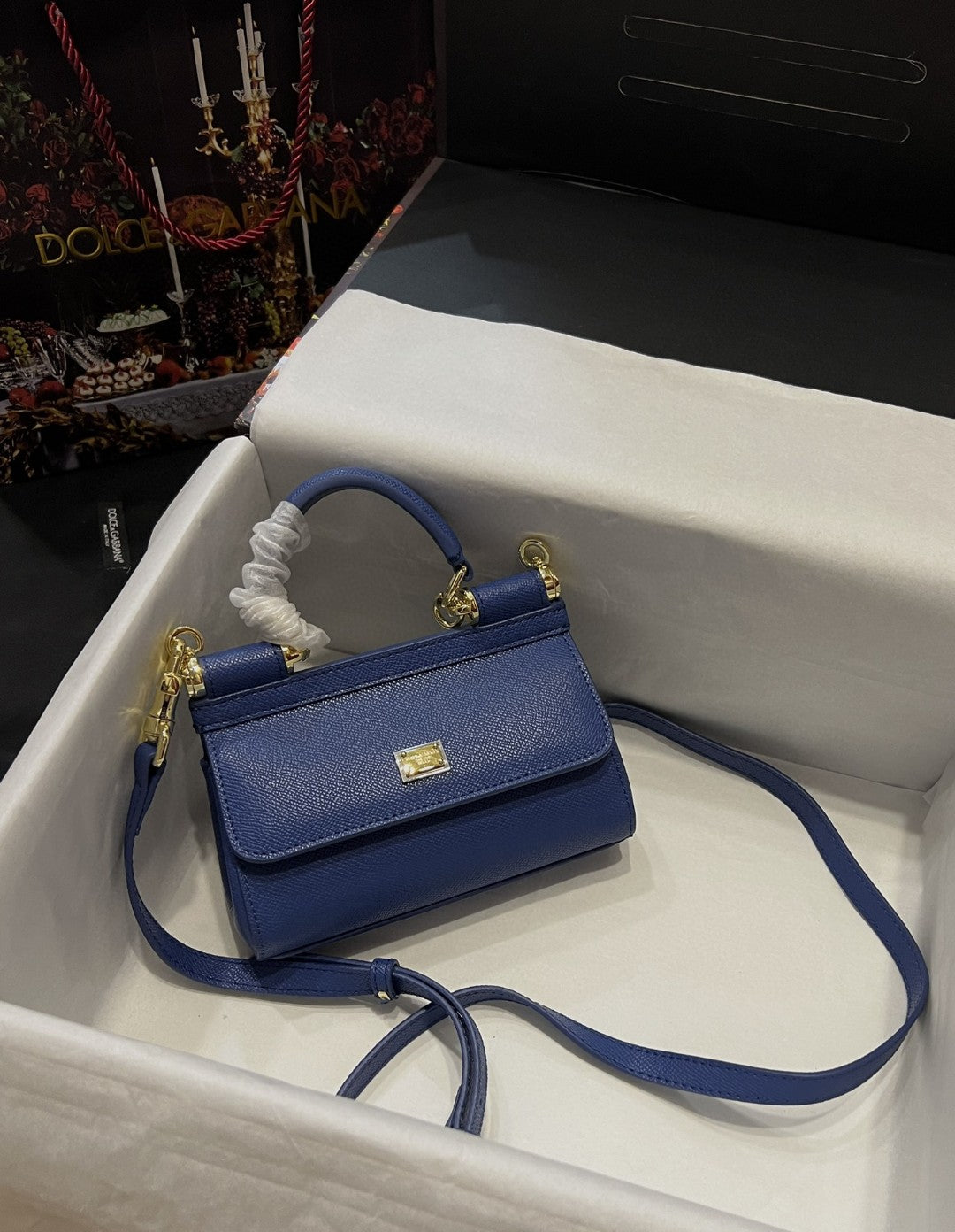 Top Quality Small Sicily Bag In Dauphine Blue For Women 7.5in/19cm Top Quality Top Quality7116A100180648