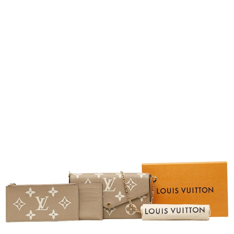 LOUIS VUITTON Louis Vuitton Monogram Amplant M69977 Shoulder Bag Carf/Leather Turtle Cream Gray Lady Gray