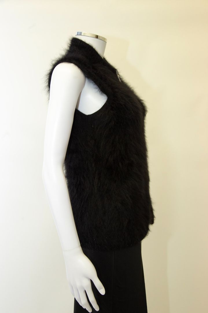 Prada S/S Angora Knit Gilet Black S