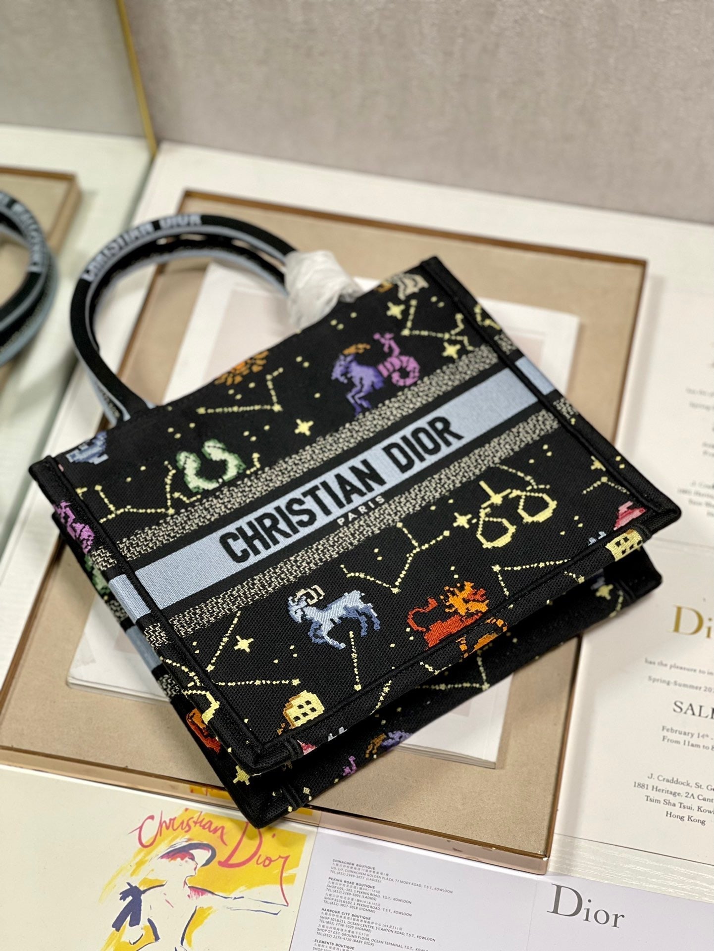 Top Quality Small Book Tote Black, For Women, Womens Handbags 26.5cm/10.5in CD