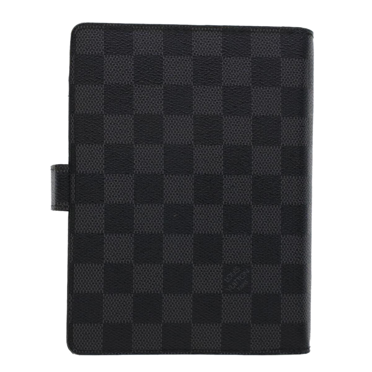 LOUIS VUITTON Damier Graphite Agenda MM Day Planner Cover R20242 LV Auth 45469