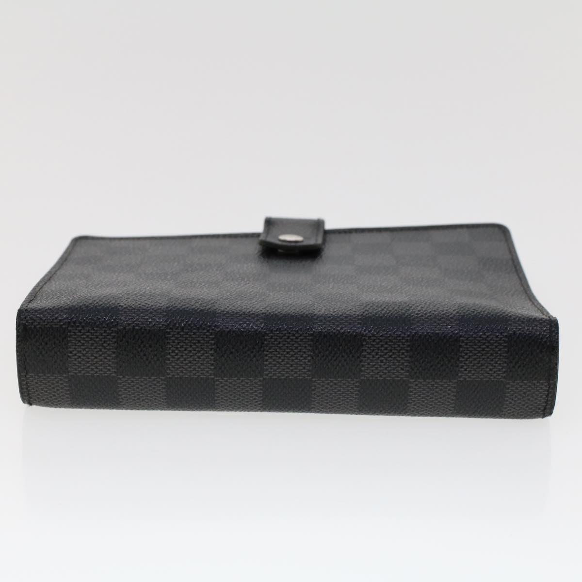 LOUIS VUITTON Damier Graphite Agenda MM Day Planner Cover R20242 LV Auth 45469
