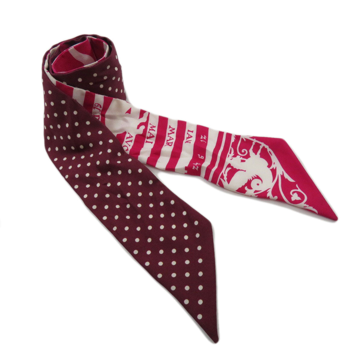 HERMES scarf silk pink Twilly  Women  d
