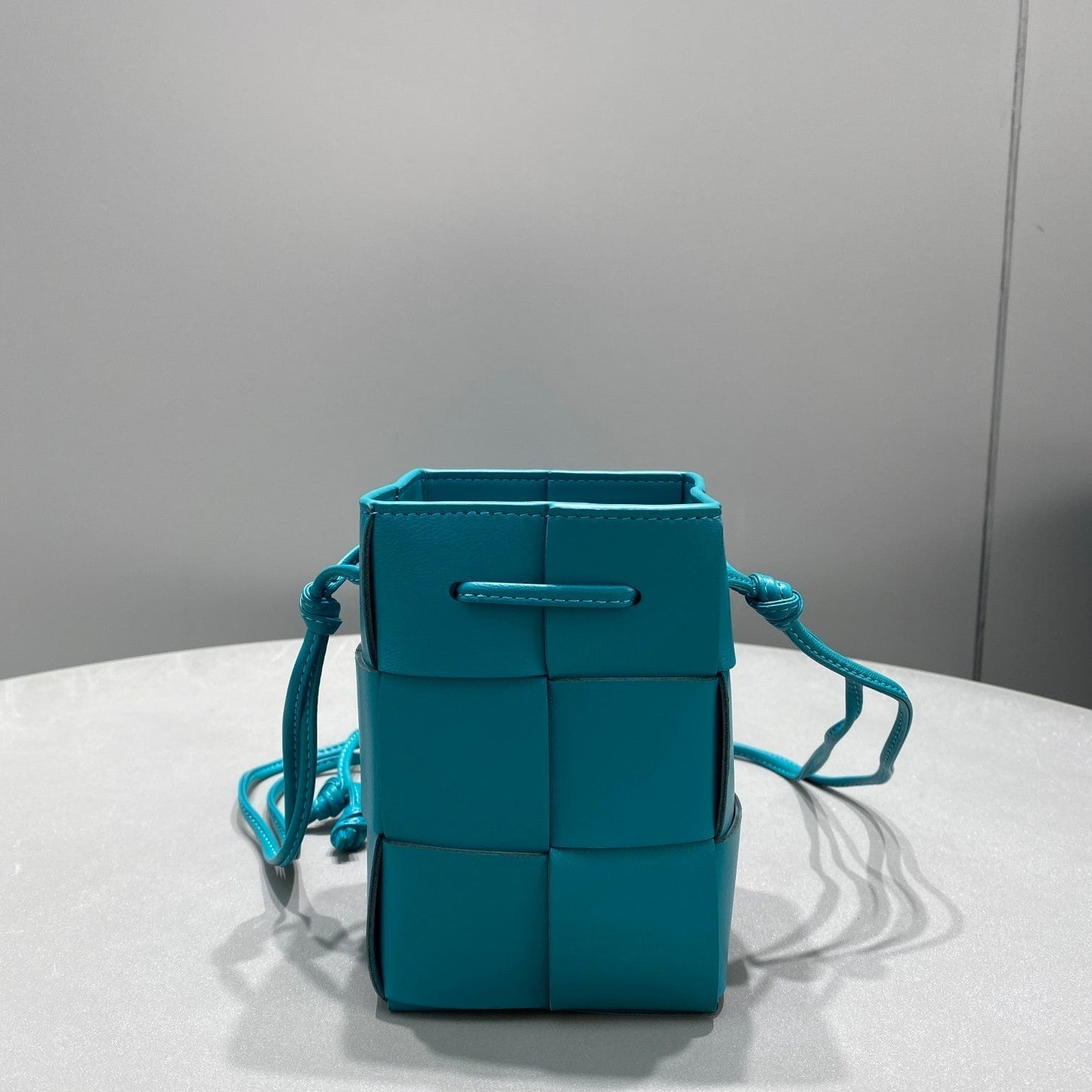 Top Quality Mini Cassette Bucket Bag Blue, For Women, Bags 5.5in/14cm