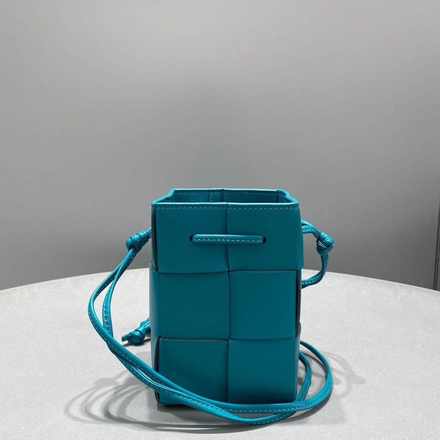 Top Quality Mini Cassette Bucket Bag Blue, For Women, Bags 5.5in/14cm