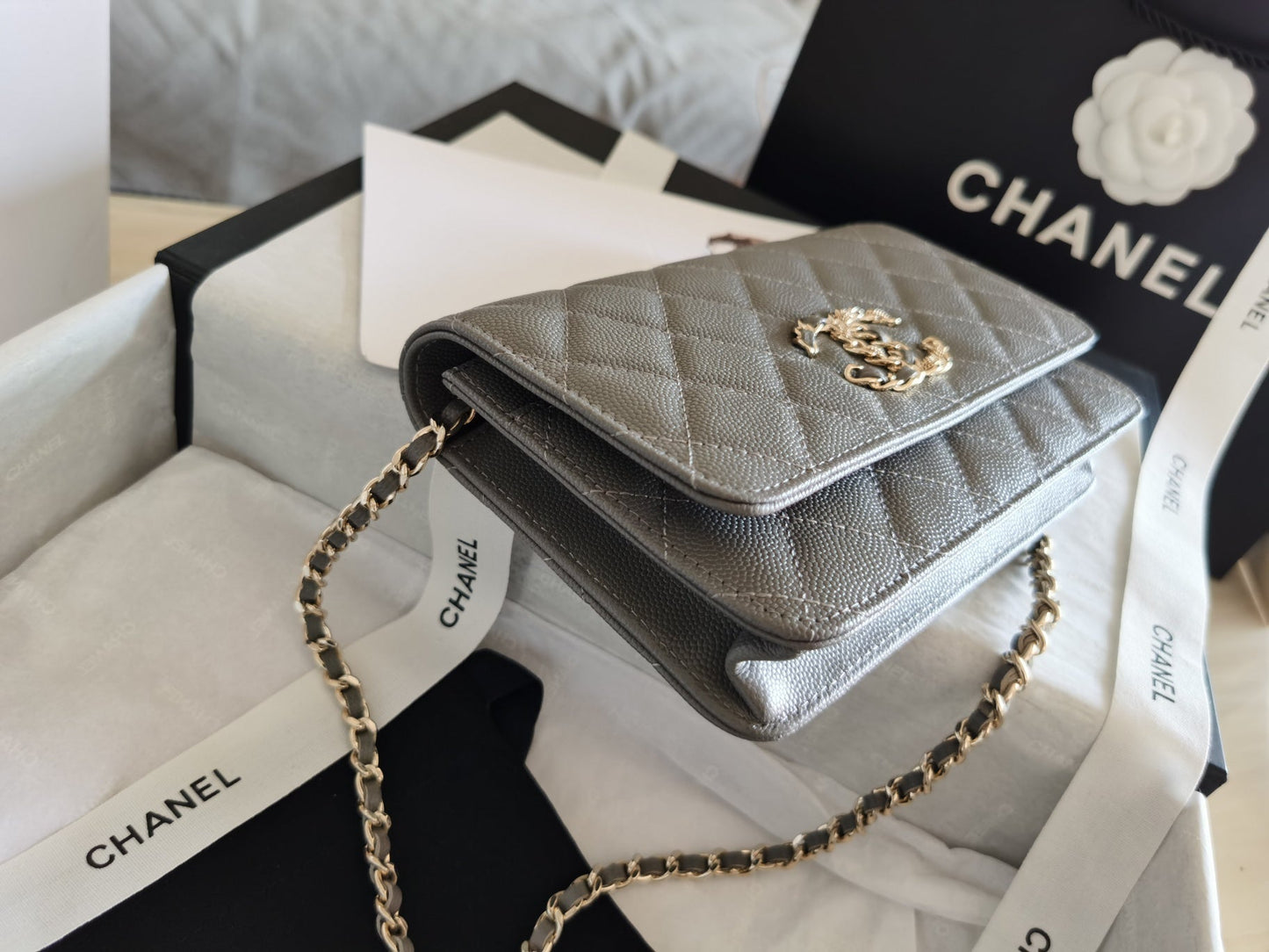 CHLMini Flap Bag Grey For Women 7in/18.5cm