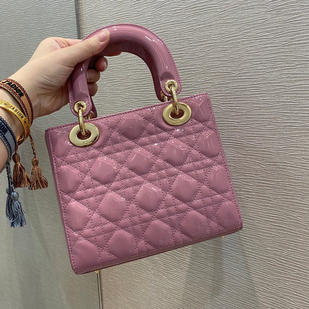 Top Quality Small Lady Bag Clutch Gold Toned Hardware Pink For Women 8in/20cm CD