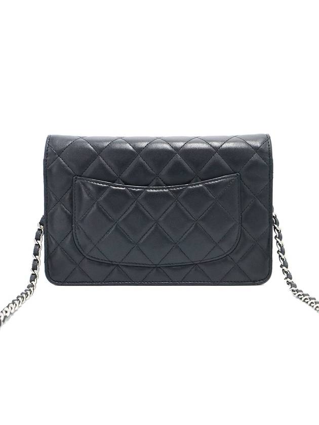 Chanel A33814 Black Lambskin Classic Silver Chain WOC Cross Bag 17th Chanel