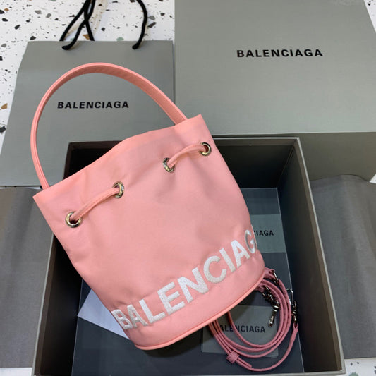 Balen Le Cagole MeTop Qualityum Bucket Bag In Light Pink, For Women,  Bags 11.8in/30cm