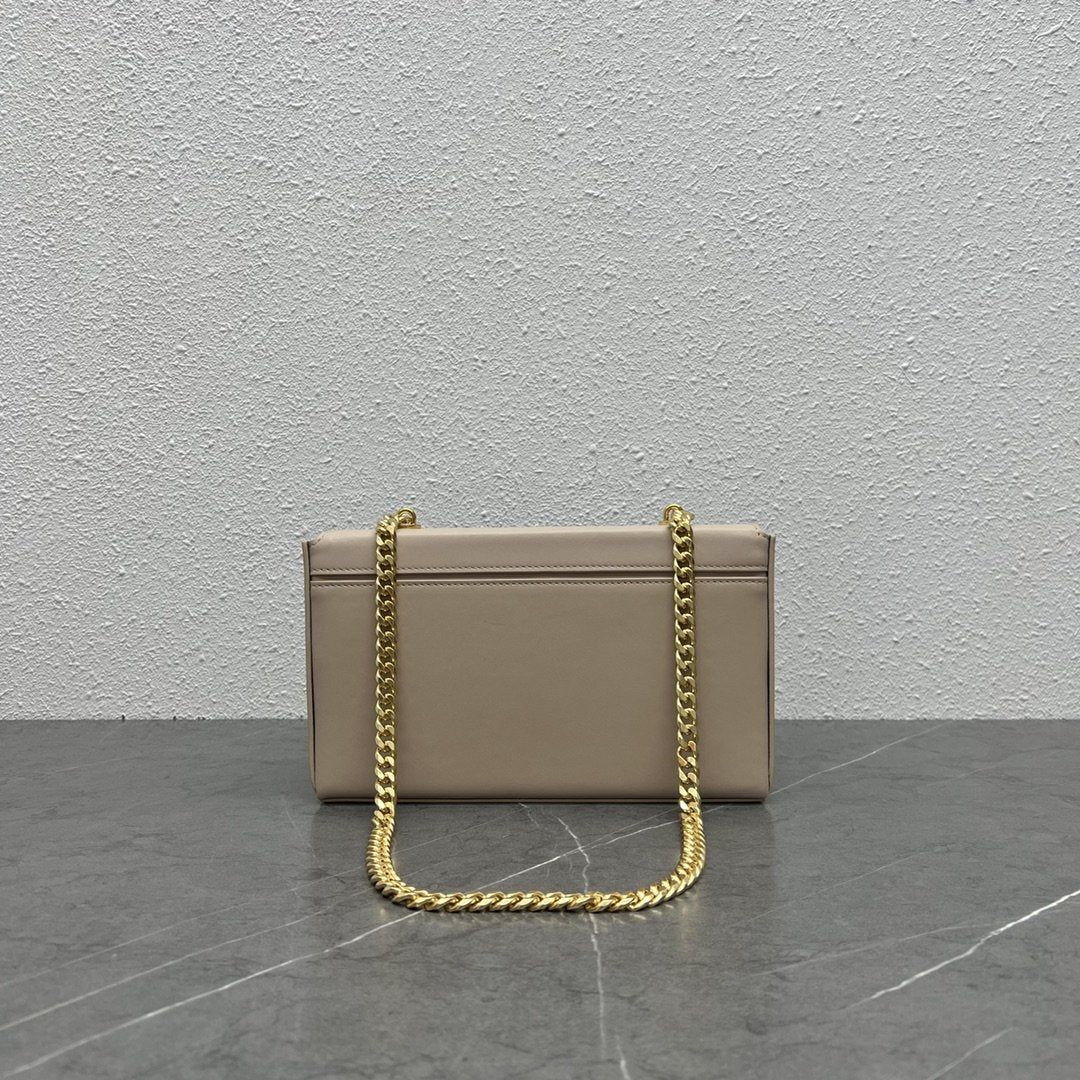 Top Quality Chain Box Triomphe Bag Beige For Women 9in/22cm 