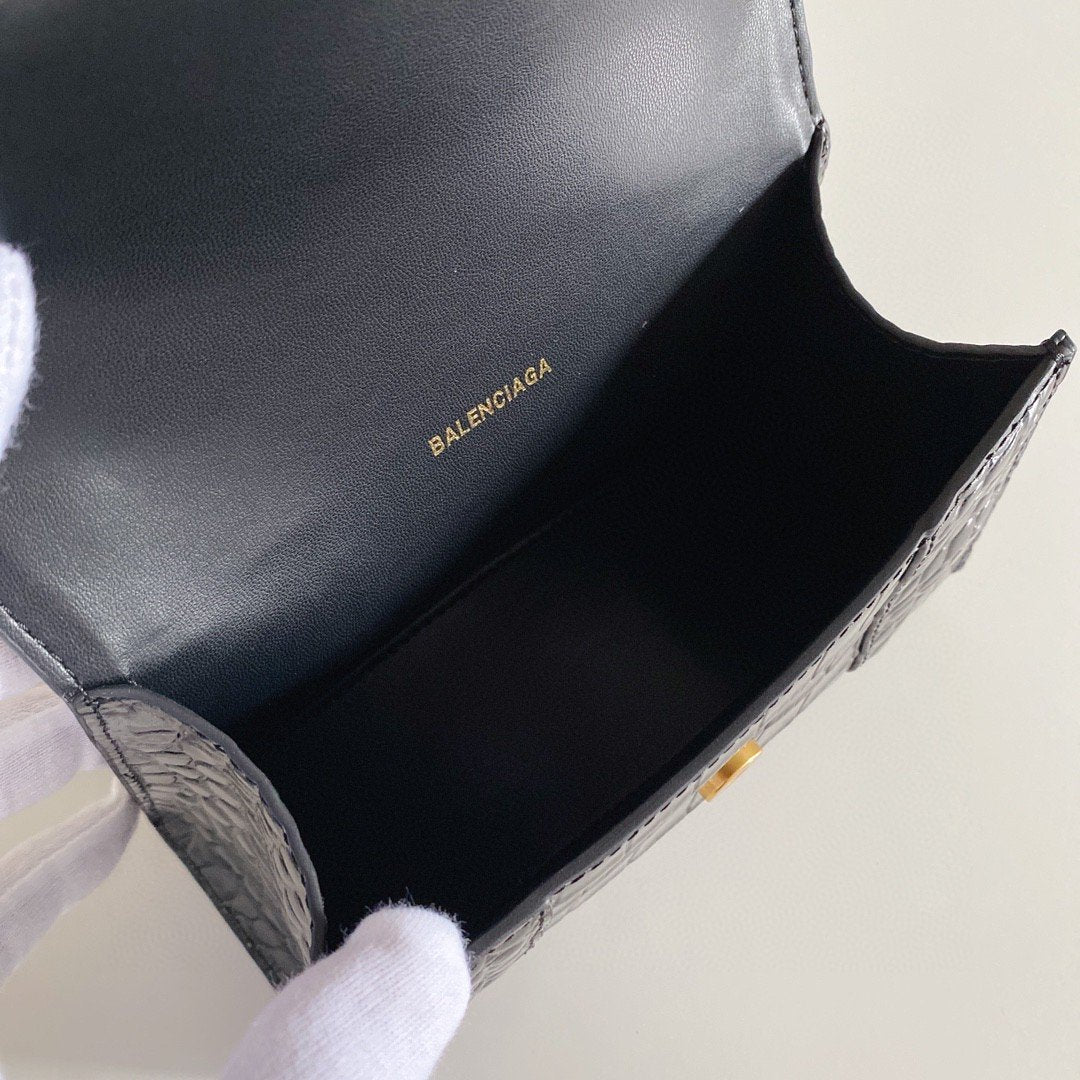 Balenciaga Hourglass XS Handbag In Black, For Women, Womens Bags 7.4in/19cm