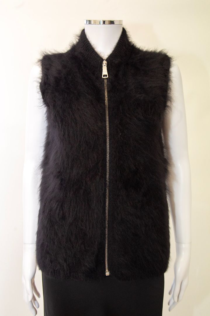 Prada S/S Angora Knit Gilet Black S