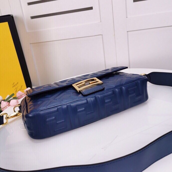 Top QualityTop Quality Baguette Chain Midi Medium Dark Blue Bag For Woman 26cm/10in
