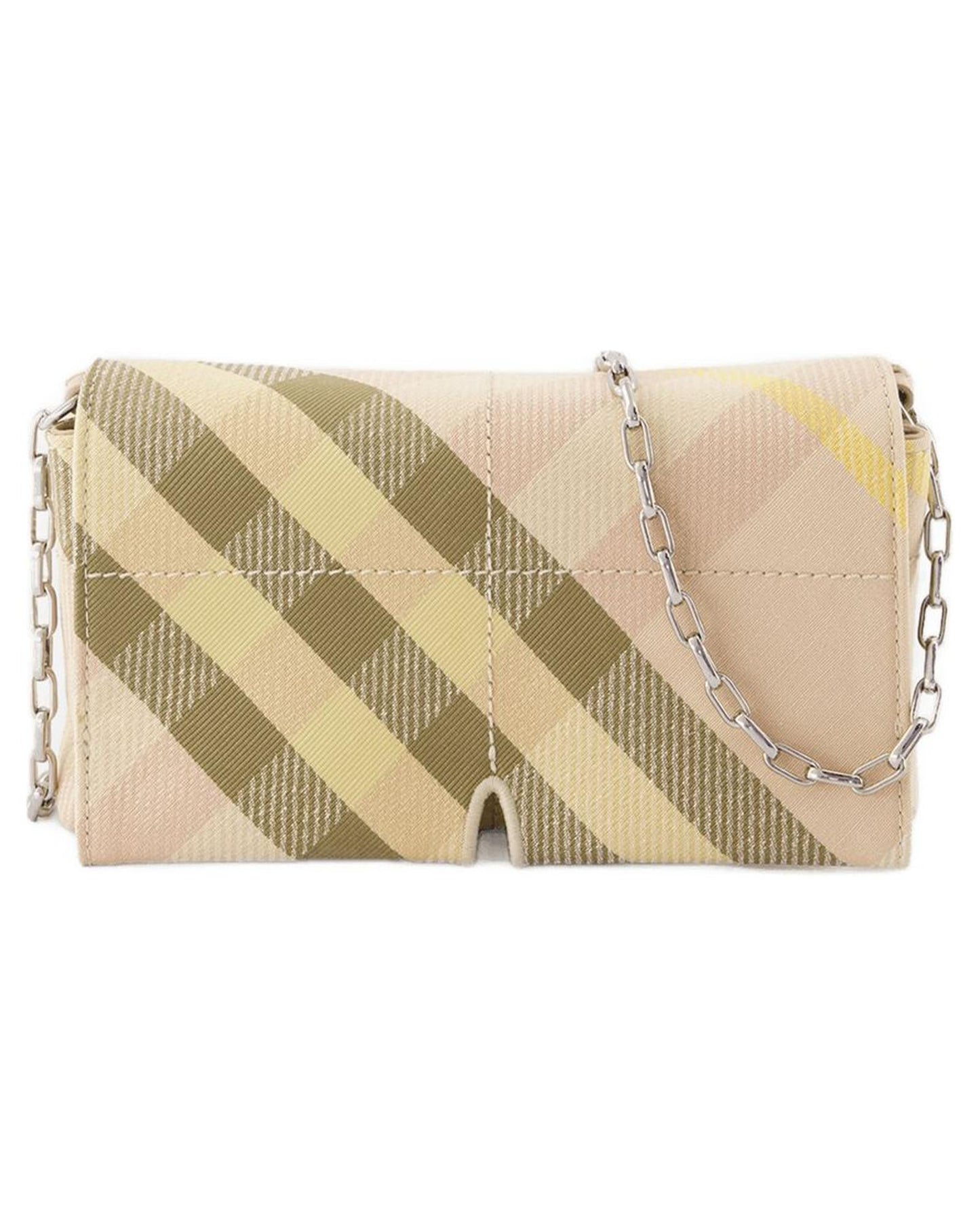 Burberry Check Pattern Eyeglass Case Chain Strap Women Pink | Pink Wallet On Chain