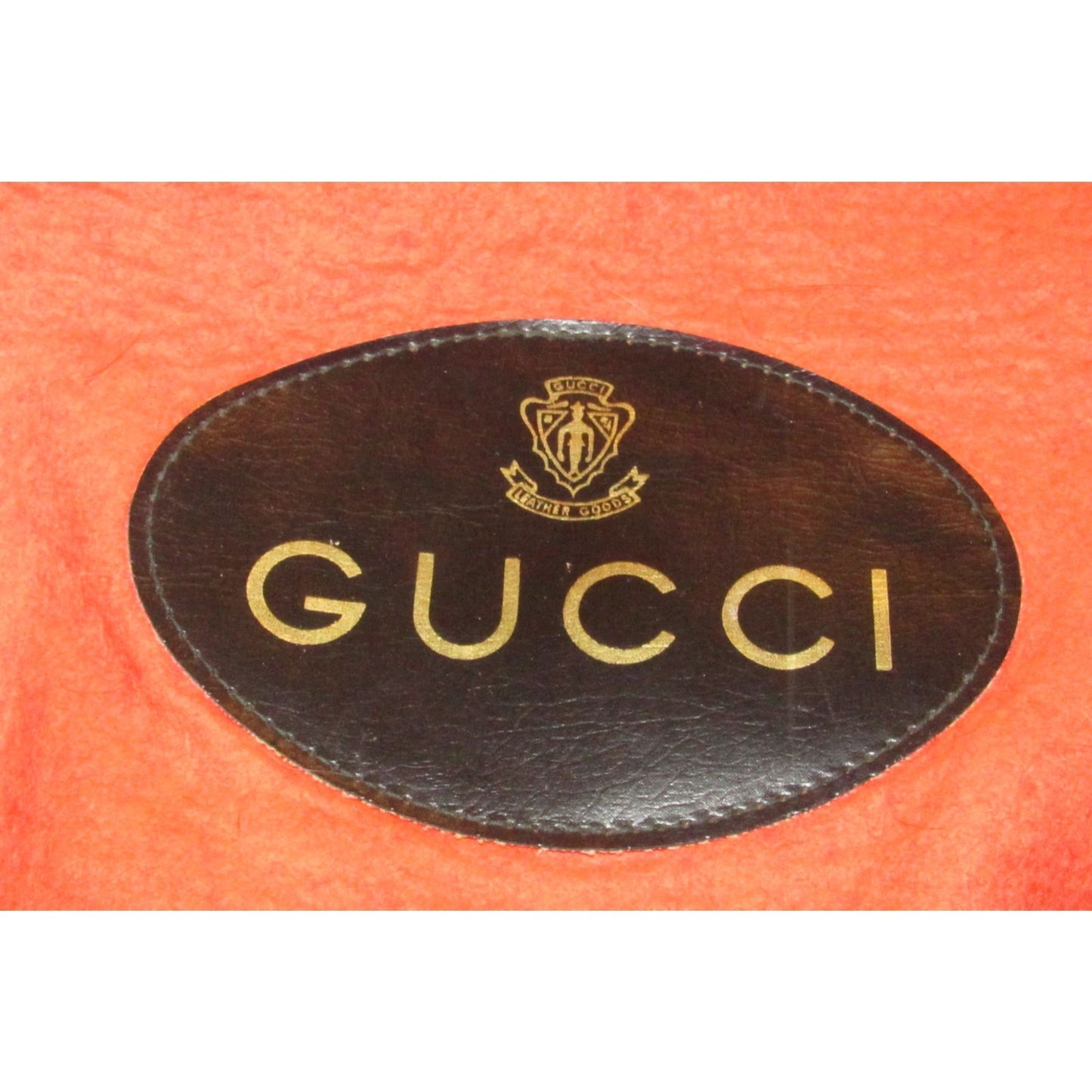 , Gucci, red soft wool & black leather, large tote with a leather oval with 'GUCCi' and the crest accent at the center