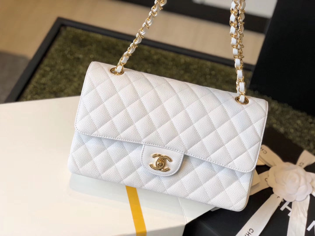 CHL Classic MeTop Qualityum Top Qualityapbag Golden Hardware White 10in/25.5cm