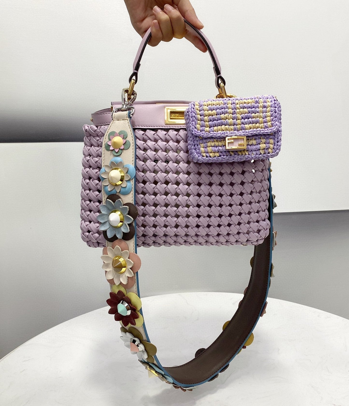 FI Top Quality Mini Purple Braided Bag For Woman 18cm/7in