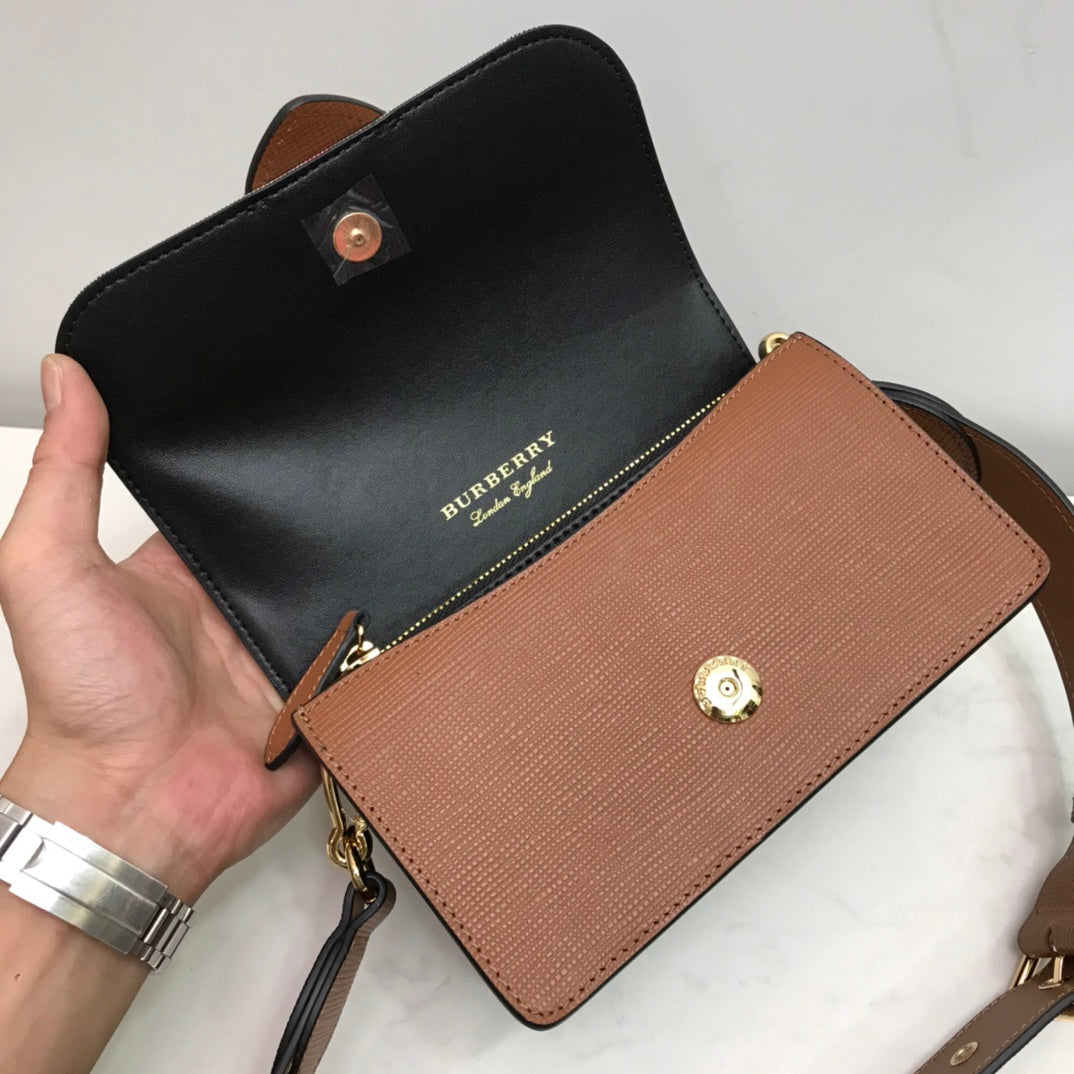 Top Quality Small Bridle Ho Check And Buckle Crossbody Brown For Women, Bags 7.8in/20cm