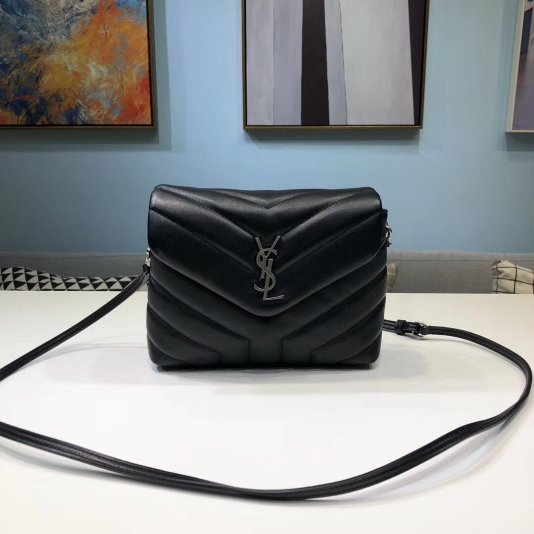 Top Quality Loulou Mini Shoulder Bag Black For Women 7in/18cm YSL